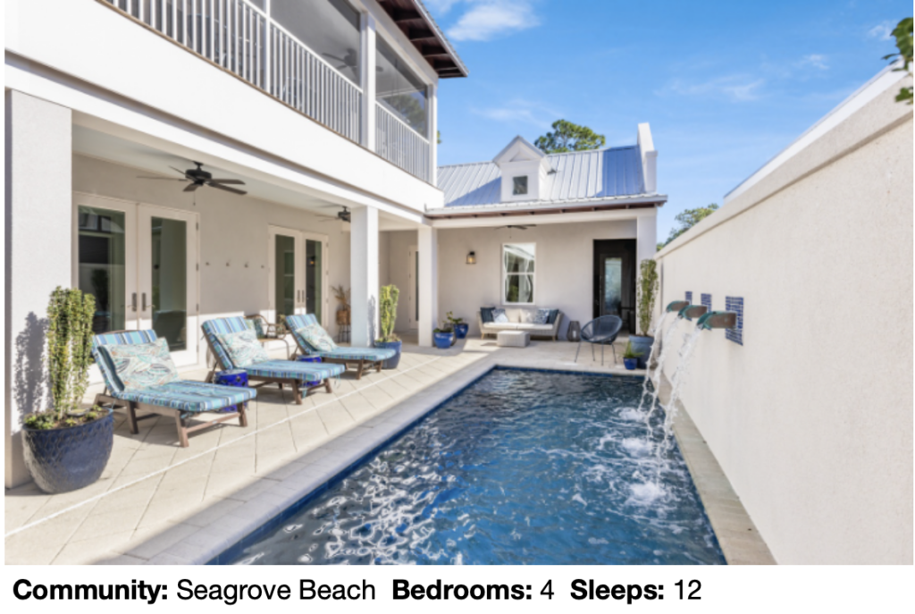 Enjoy the private pool at Winter's End in Seagrove Beach, an Oversee vacation rental on 30A.
