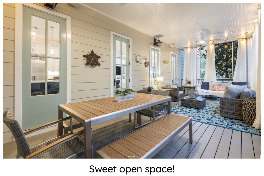 A gorgeous entertainment space in "Southern Tide", an Oversee home in 30A.
