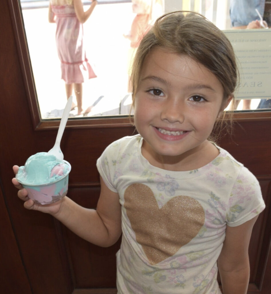 Kids enjoy ice cream from 30A's It’s Heavenly! in Seaside.